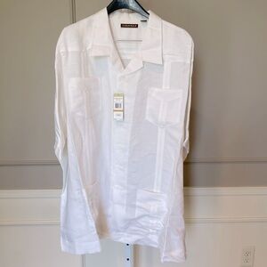 Cubavera Essentials NWT Men's 4XL bright white shirt button down resortwear
